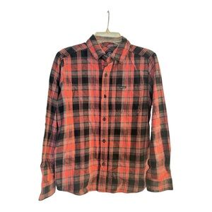 Boy’s Volcom Red and Black Plaid Shirt size Medium NWT